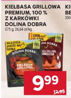 Kiełbasa Grillowa Premium, 100% z Karkówki Dolina Dobra