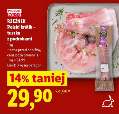 Polski królik tuszka z podrobami