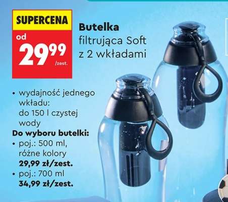 Butelka filtrująca Soft z 2 wkładami