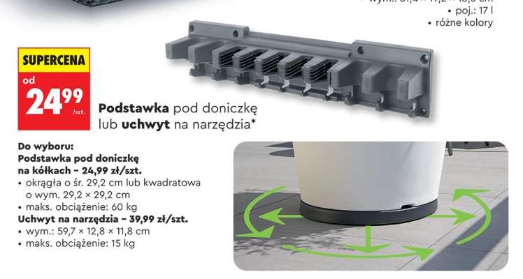Podstawka pod doniczkę lub uchwyt na narzędzia
