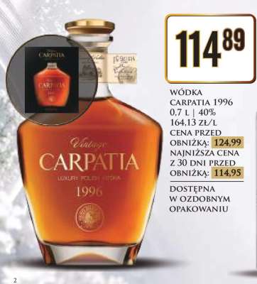 WÓDKA CARPATIA 1996