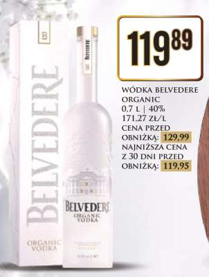 WÓDKA BELVEDERE ORGANIC