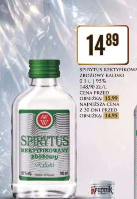 SPIRYTUS REKTYFIKOWANY ZBOŻOWY KALISKI