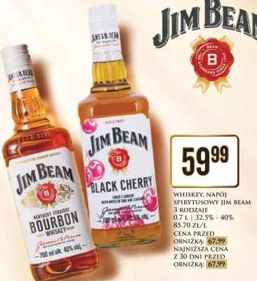 WHISKEY, NAPÓJ SPIRYTUSOWY JIM BEAM 3 RODZAJE
