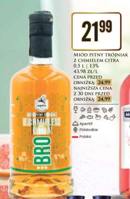 MIÓD PITNY TRÓJNIAK Z CHMIELEM CITRA