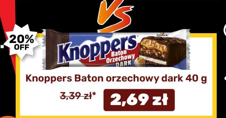 Knoppers Baton orzechowy dark 40 g