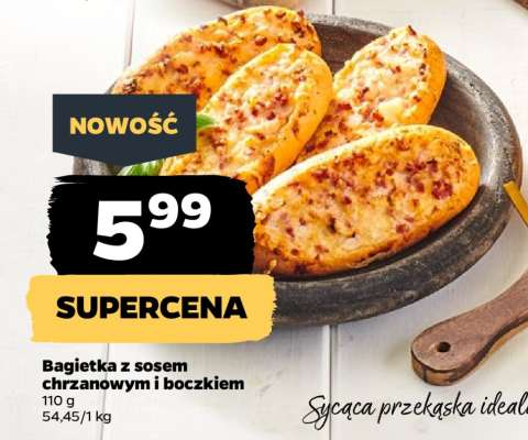 Bagietka z sosem chrzanowym i boczkiem