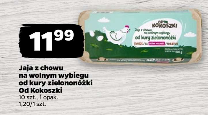 Jaja z chowu na wolnym wybiegu od kury zielononóżki Od Kokoszki