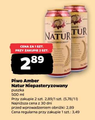 Piwo Amber Natur niepasteryzowany