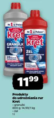 Produkty do udrożniania rur Kret