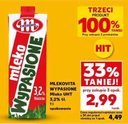 MLEKOVITA WYPASIONE Mleko UHT 3,2% tł. 1l opakowanie