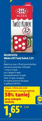 MLEKOVITA Mleko UHT Twój Kubek 3,2%
