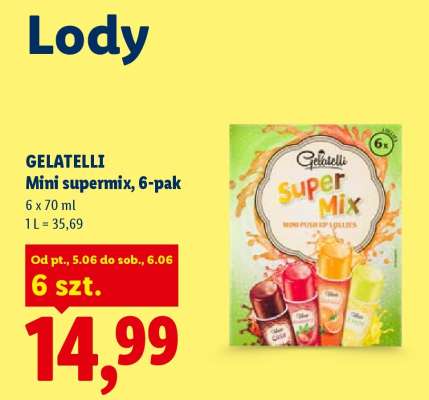 GELATELLI Mini supermix, 6-pak