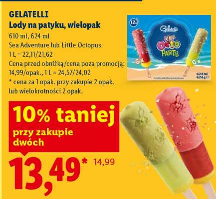 GELATELLI Lody na patyku, wielopak