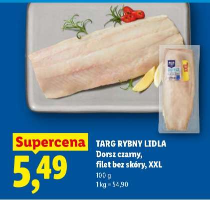 Targ Rybny Lidla Dorsz czarny, filet bez skóry, XXL