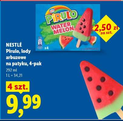 NESTLÉ Pirulo, lody arbuzowe na patyku, 4-pak