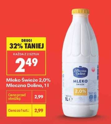 Mleko Świeże 2,0% Mleczna Dolina, 1l