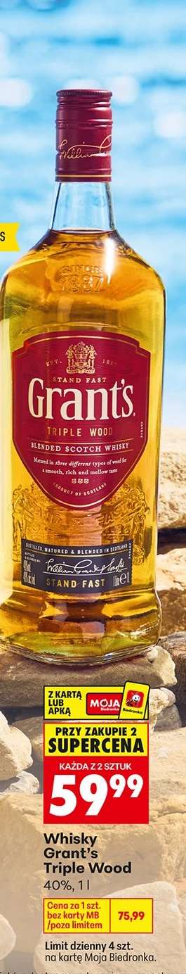 WHISKY GRANT'S TRIPLE WOOD 40%, 1 l