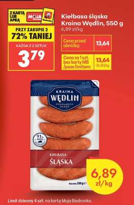 Kiełbasa Śląska Kraina Wędlin 550 g