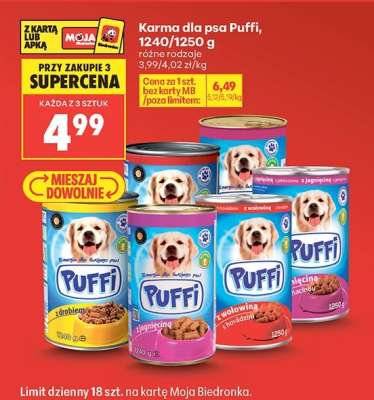Karma dla psa Puffi, 1240/1250 g