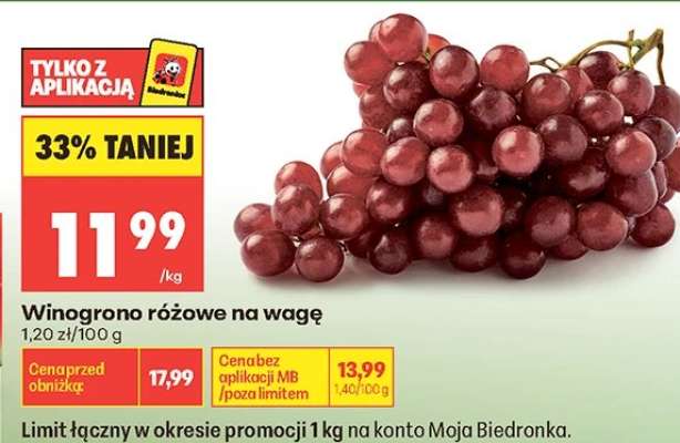 Winogrono różowe na wagę
