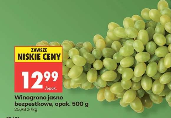 Winogrono jasne bezpestkowe, opak. 500 g