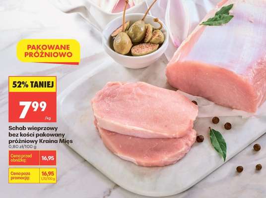 Schab wieprzowy bez kości pakowany próżniowo Kraina Mięs