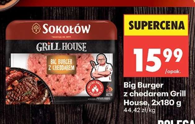 Big Burger z chedarem Grill House, 2x180 g