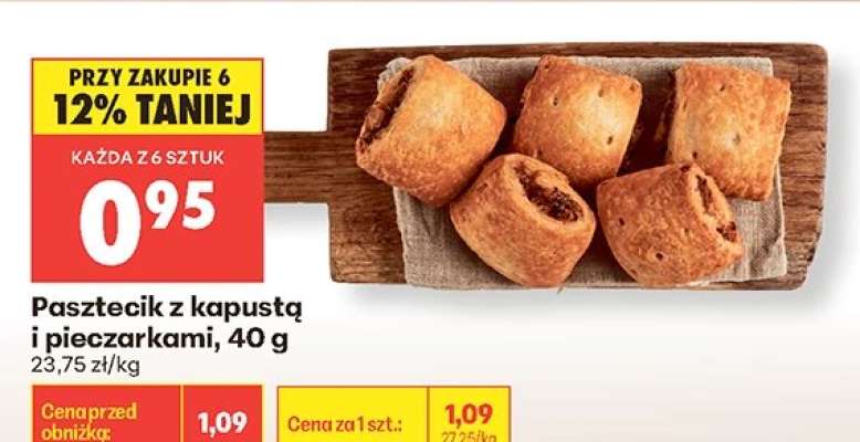 Pasztecik z kapustą i pieczarkami , 40 g