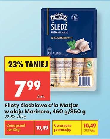 Filety śledziowe a' la Matjas w oleju Marinero, 460 g/350 g