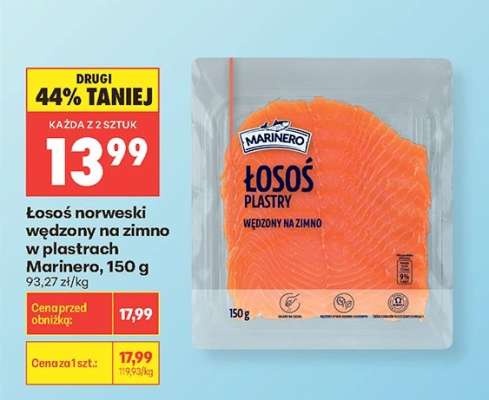 Łosoś norweski wędzony na zimno w plastrach Marinero, 150 g