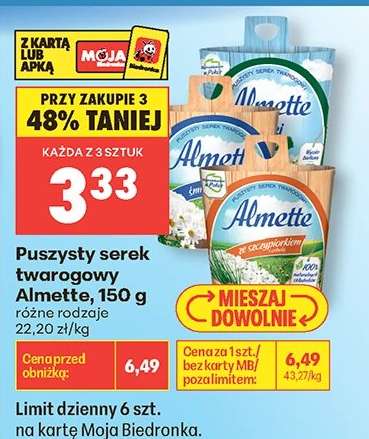 Puszysty serek twarogowy Almette, 150 g