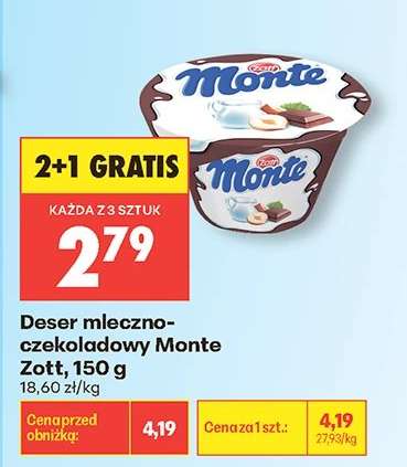 Deser mleczno czekoladowy Monte Zott 150 g