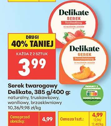 Serek twarogowy Delikate, 385 g/400 g