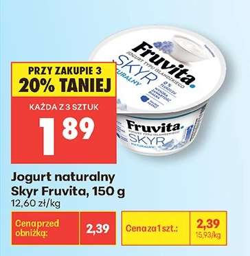 Jogurt naturalny Skyr Fruvita, 150 g
