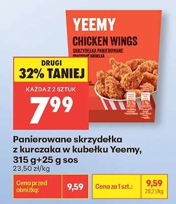 Panierowane skrzydełka z kurczaka w kubku Yeemy, 315 g+25 g sos