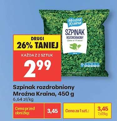 Szpinak rozdrobniony Mroźna Kraina 450 g