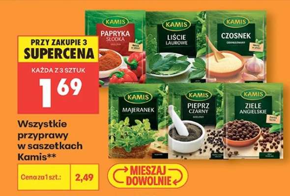 Wszystkie przyprawy w saszetkach Kamis
