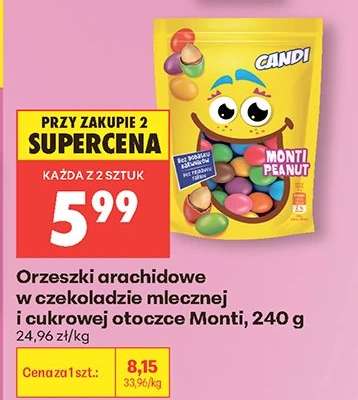 Orzeszki arachidowe w czekoladzie mlecznej i cukrowej otoczce Monti, 240 g