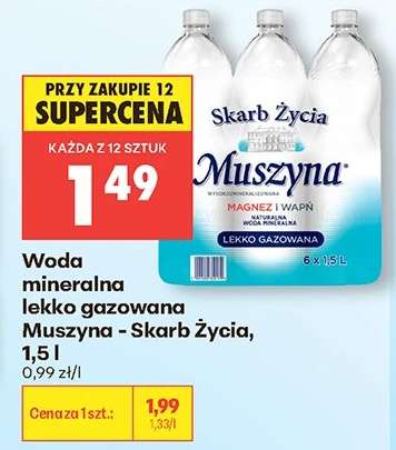 Woda mineralna lekko gazowana Muszyna Skarb Życia, 1,5 l