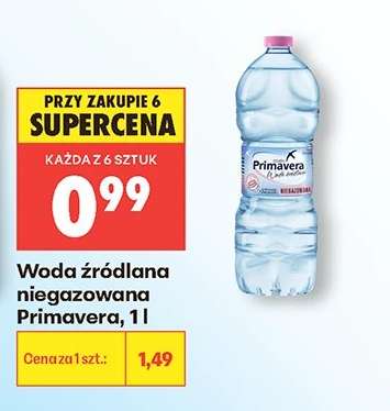 Woda źródlana niegazowana Primavera, 1 l