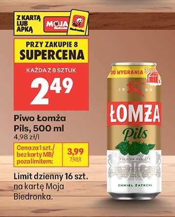 Piwo Łomża Pils , 500 ml