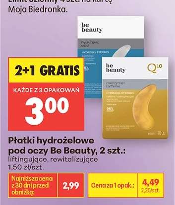 Płatki hydrożelowe pod oczy Be Beauty, 2 szt.