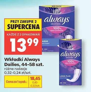 Wkładki Always Dailies, 44-58 szt.