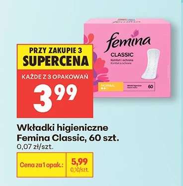 Wkładki higieniczne Femina Classic , 60 szt