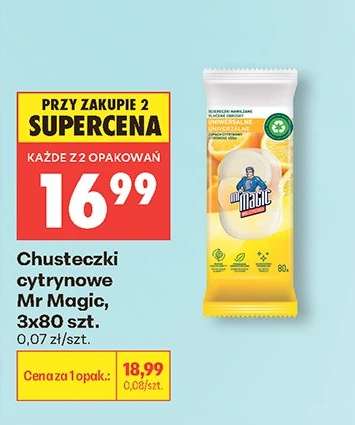 Chusteczki cytrynowe Mr Magic, 3x80 szt.