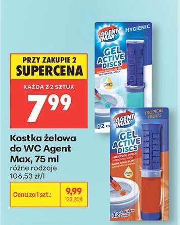 Kostka żelowa do WC Agent Max, 75 ml