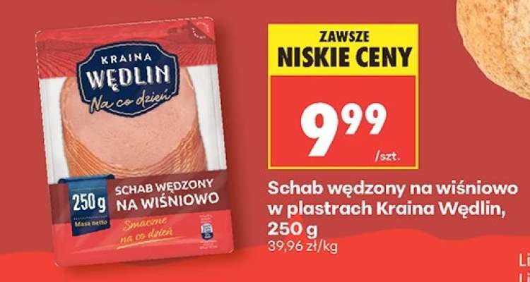 Schab wędzony na wiśniowo w plastrach Kraina Wędlin , 250 g