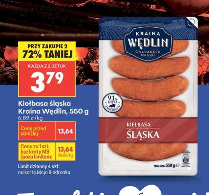 Kiełbasa Śląska Kraina Wędlin 550 g