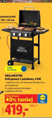 Grillmeister Grill gazowy 3-palnikowy, 9 kW